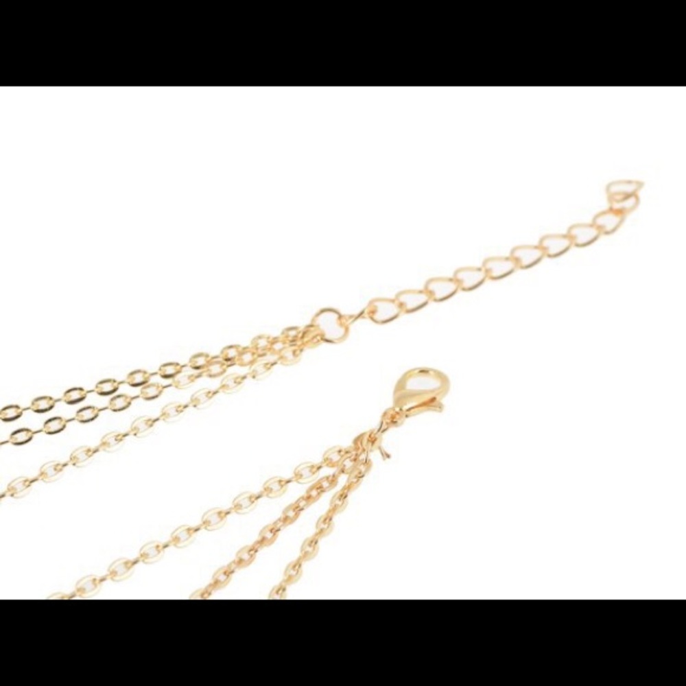 Bohemian Style Bead Gold Three Layer Wave Necklace - image 2